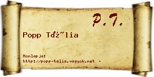 Popp Tália névjegykártya